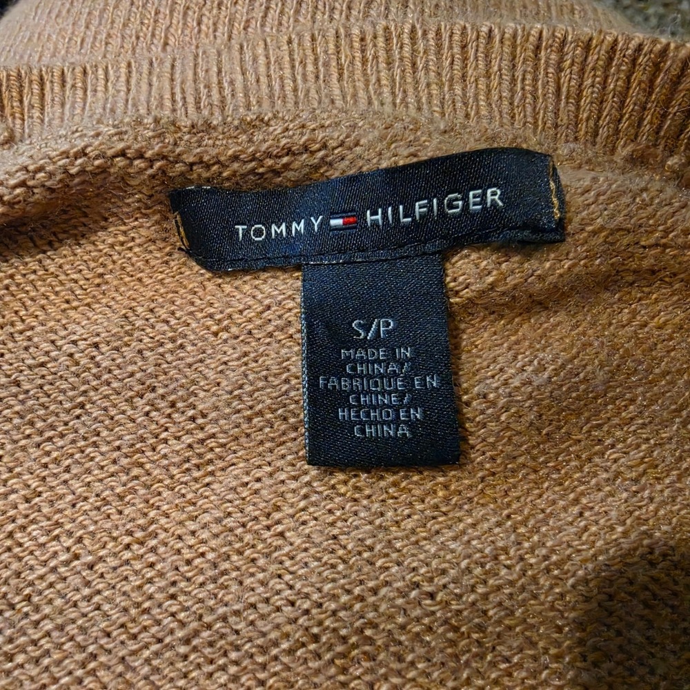 Tommy Hilfiger Womens Tan Cable Knit Button Front Crew Neck Cardigan Sweater S - Picture 3 of 6